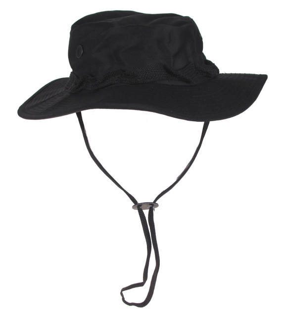 Chapeau de brousse US GI, Rip Stop, bande menton, noir - Surplus militaire