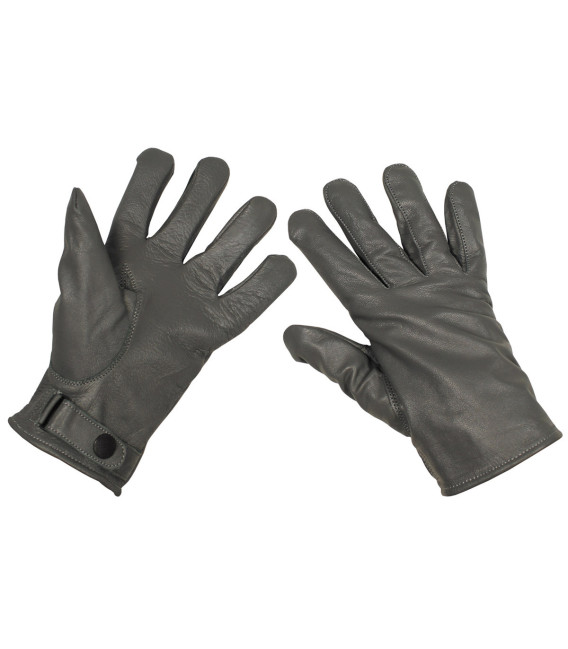 Gants cuir BW, doublure, gris - Surplus militaire