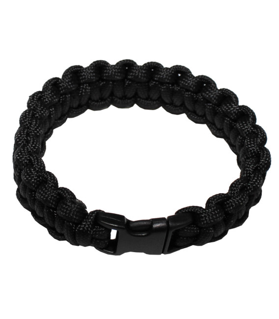 bracelet, "Parachute Cord", noir, largeur 1,9 cm - Surplus militaire