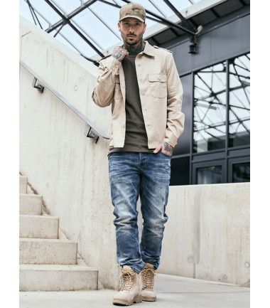 Chemise militaire US Brandit Beige manches longues