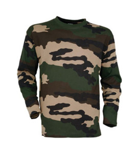 T-shirt militaire camouflage CE à manches longues