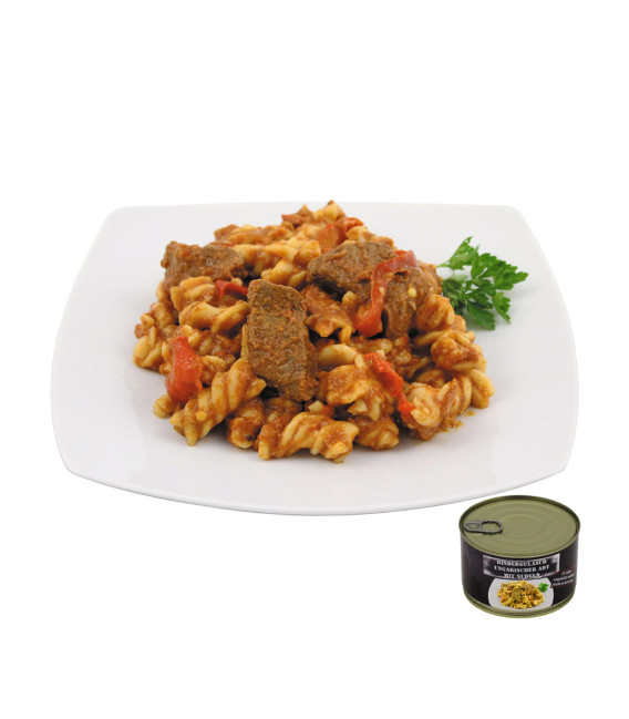 Hon. goulache de buf a. pâtes,pleine conserve, 400 g - Surplus militaire