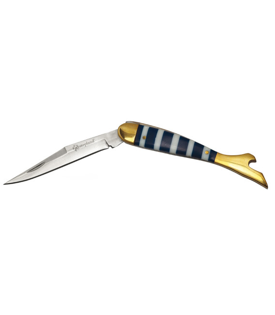 Couteau pliant bleu nacré