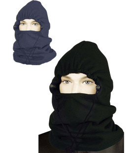Cagoule canadienne réversible noir / bleu