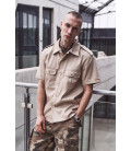Chemise Brandit US Hemd Beige manches courtes - Surplus militaire