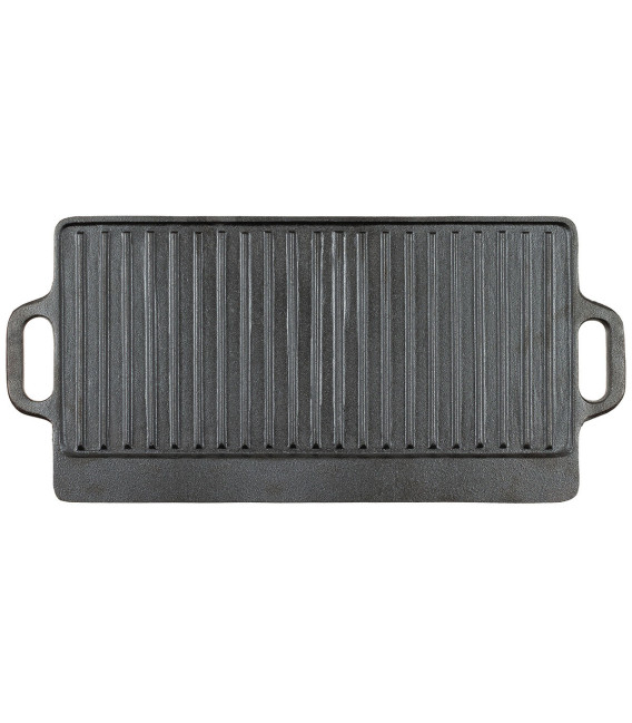 Plaque grill en fonte avec 2 poignées 50 x 23 x 1,5 cm