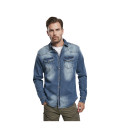 Chemise Brandit Riley en Jean bleu - Surplus militaire