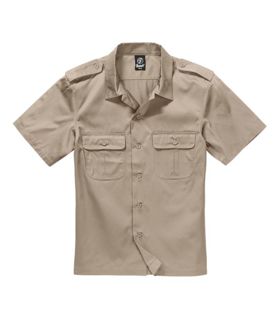 Chemise Brandit US Hemd Beige manches courtes - Surplus militaire