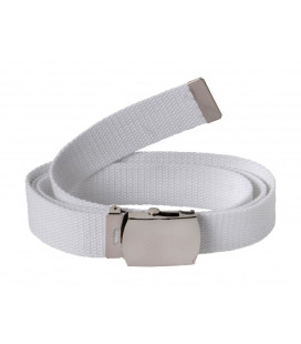 Ceinture sangle blanche boucle chromée