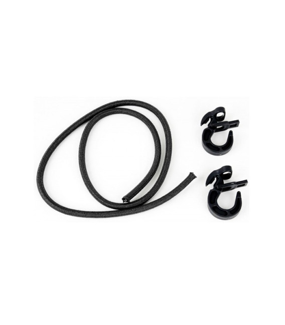 Lot de 2 sandows 8 mm longueur 100 cm crochets réglables Noir - Surplus