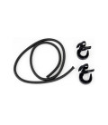 Lot de 2 sandows 8 mm longueur 100 cm crochets réglables Noir - Surplus