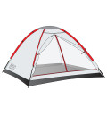 Tente camping dôme simple toit 4 places ASTER 4 grise et rouge
