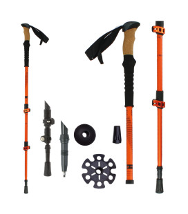 Bâton de marche speed-lock liège APAGADO Noir / Orange