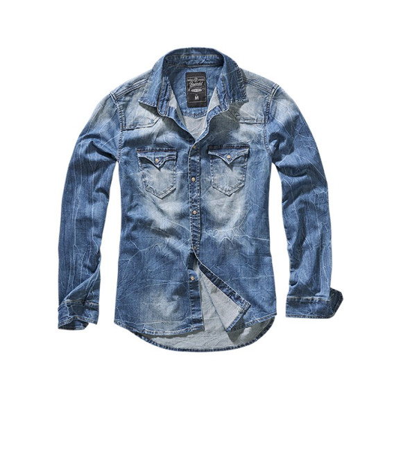 Chemise Brandit Riley en Jean bleu - Surplus militaire