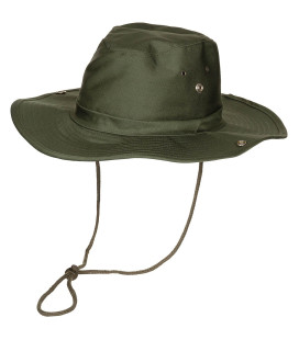 Chapeau de brousse vert mentonnière
