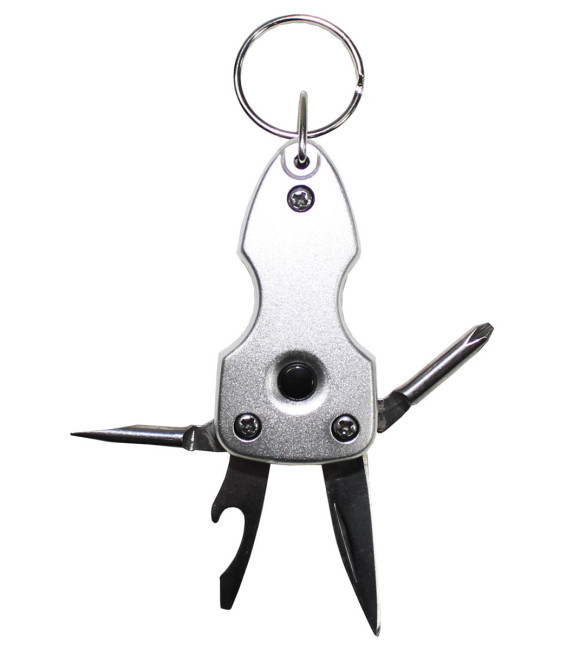 trousse à outils, petit, argent, lampe LED, (porte-clé) - Surplus militaire