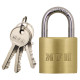 cadenas, metallique, w/3 clés, import: 4,5 x 2,5cm - Surplus militaire