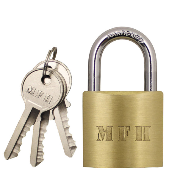 cadenas, metallique, w/3 clés, 6x4 cm - Surplus militaire