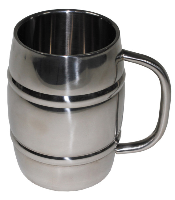 Pichet "Tonneau", acier inox., à double paroi, 1 l - Surplus militaire