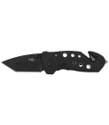 couteau pliant, une main, noir, coupe-ceinture - Surplus militaire