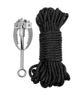 Ancre Grappin pliable en métal avec corde Noir M.F.H.