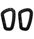 mousqueton, plastique, noir, D 7 mm x 8,5 cm, paquet de 2 - Surplus militaire