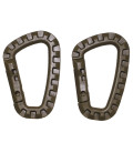 mousqueton, plastique, coyote, D 7 mm x 8,5 cm, paquet de 2 - Surplus militaire