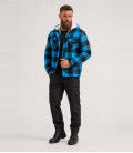 Veste bûcheron à capuche Noir et Bleu Brandit - Face