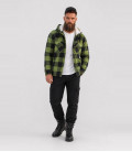 Veste bûcheron à capuche Noir et Vert Brandit - Trois-quarts