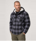 Veste bûcheron à capuche Noir et Gris Brandit - Gros plan