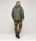 Coupe vent militaire doublé polaire homme de couleur kaki - Dos