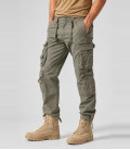 Pantalon Cargo homme slim fit Pure Brandit Kaki Militaire Armée - Gros plan