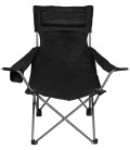 Chaise pliante, Deluxe, noir, dossier et accoudoir - Surplus militaire