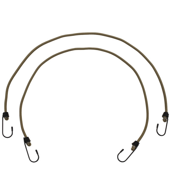 Tendeurs, 6 mm, avec crochet, 75 cm, coyote tan, paquet de 2 - Surplus militaire